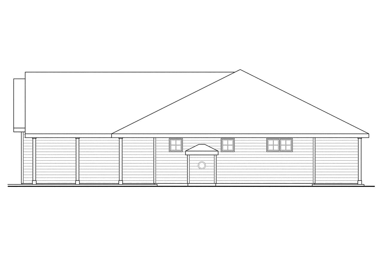 Home Plan Right Elevation of this 3-Bedroom,1369 Sq Ft Plan -108-1750