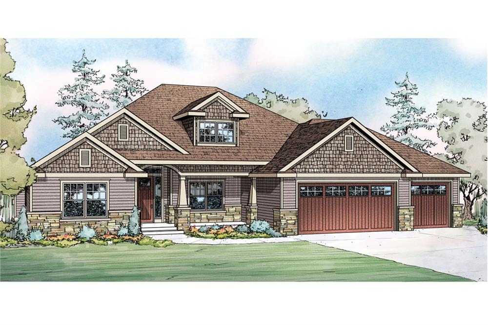 Front elevation of Ranch home (ThePlanCollection: House Plan #108-1751)