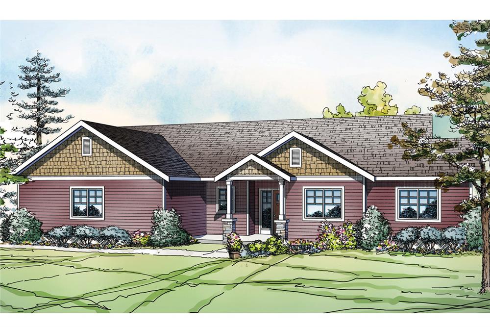 Front elevation of Country home (ThePlanCollection: House Plan #108-1753)