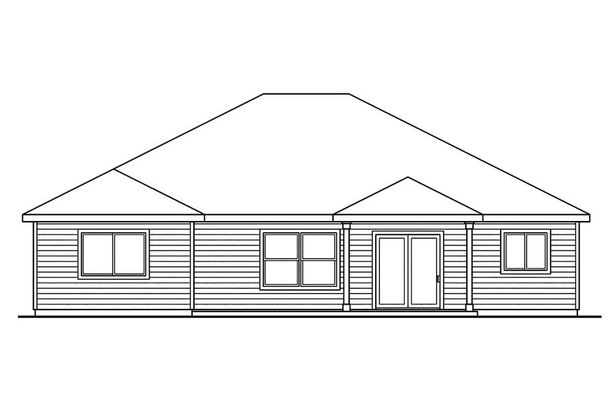 Home Plan Rear Elevation of this 3-Bedroom,1864 Sq Ft Plan -108-1754