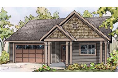 3-Bedroom, 1603 Sq Ft Cottage Home Plan - 108-1757 - Main Exterior