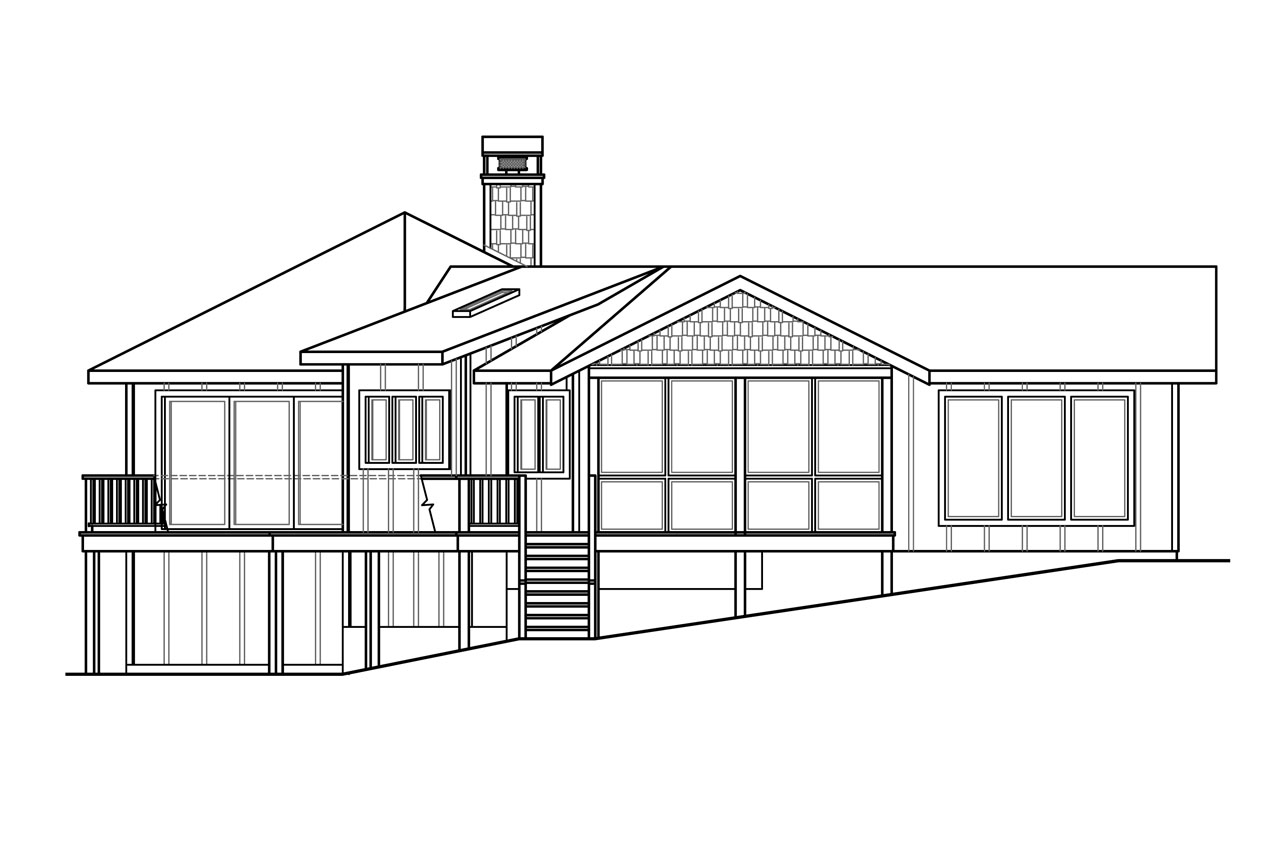 Home Plan Left Elevation of this 3-Bedroom,2177 Sq Ft Plan -108-1759