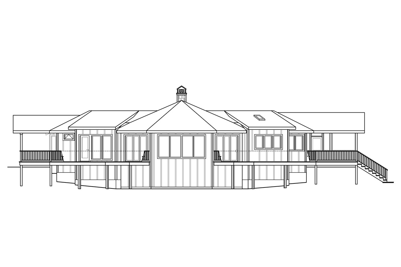 Home Plan Rear Elevation of this 3-Bedroom,2177 Sq Ft Plan -108-1759