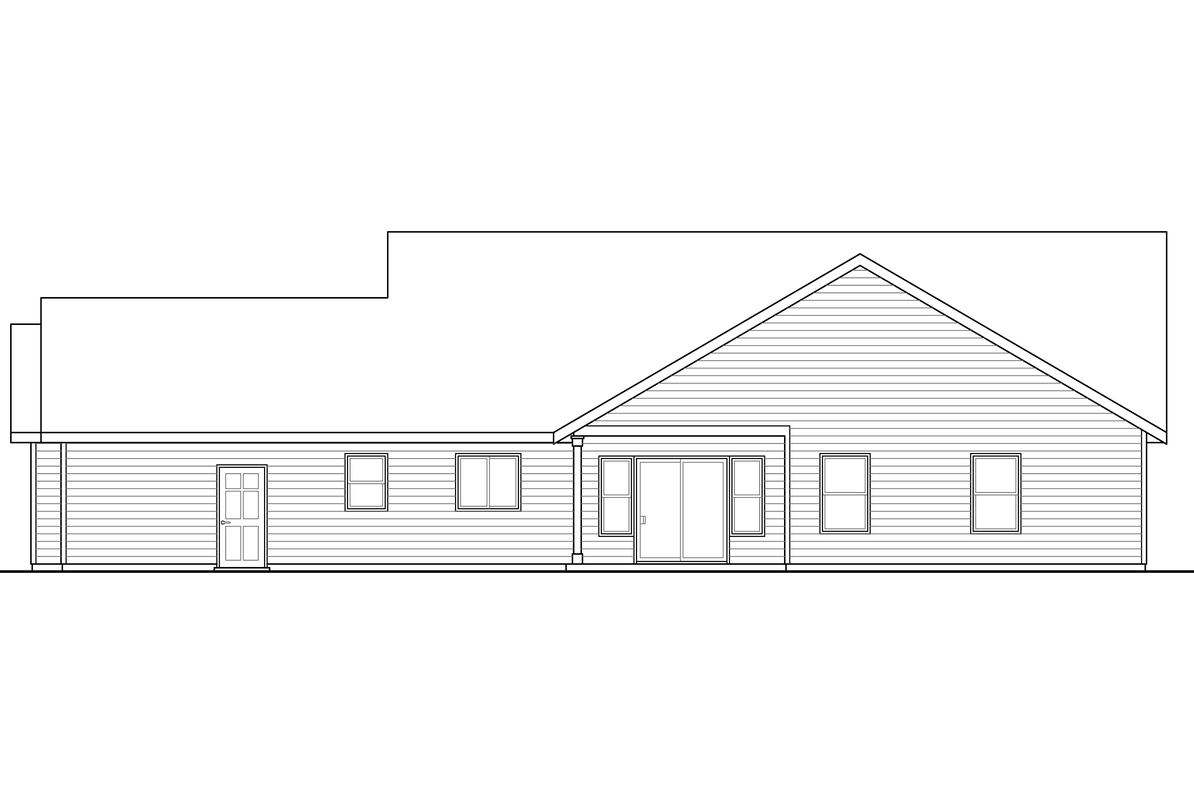Home Plan Rear Elevation of this 3-Bedroom,2305 Sq Ft Plan -108-1765