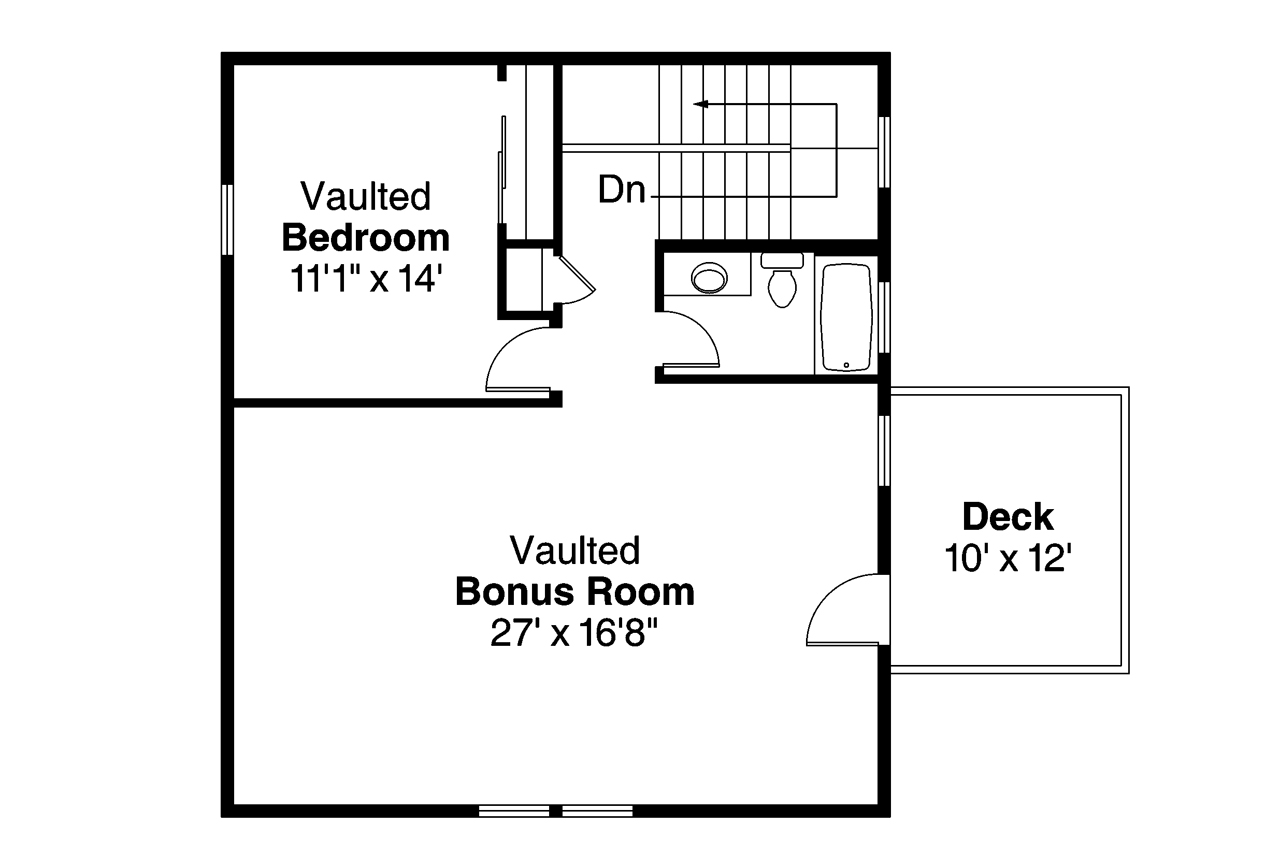 Floor Plan Second Story of Traditional Plan #108-1769