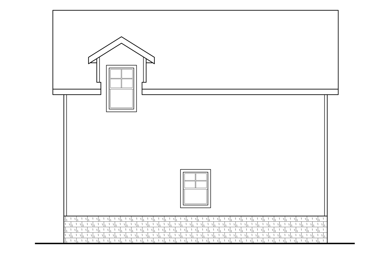 Home Plan Left Elevation of this 1-Bedroom,803 Sq Ft Plan -108-1769