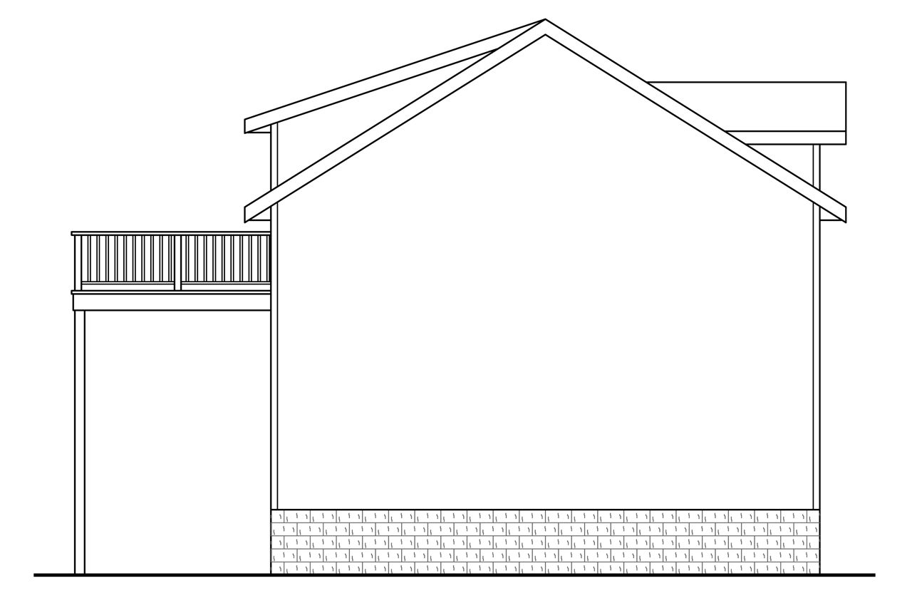 Home Plan Rear Elevation of this 1-Bedroom,803 Sq Ft Plan -108-1769