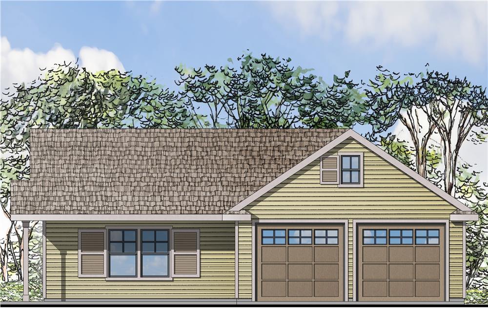 Front elevation of Shingle home (ThePlanCollection: House Plan #108-1774)