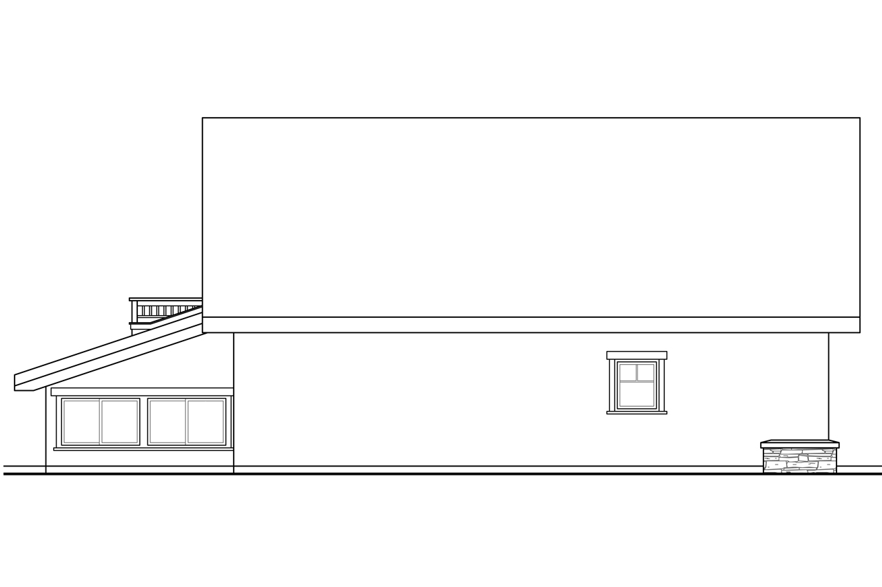 Home Plan Left Elevation of this 0-Bedroom,1298 Sq Ft Plan -108-1780
