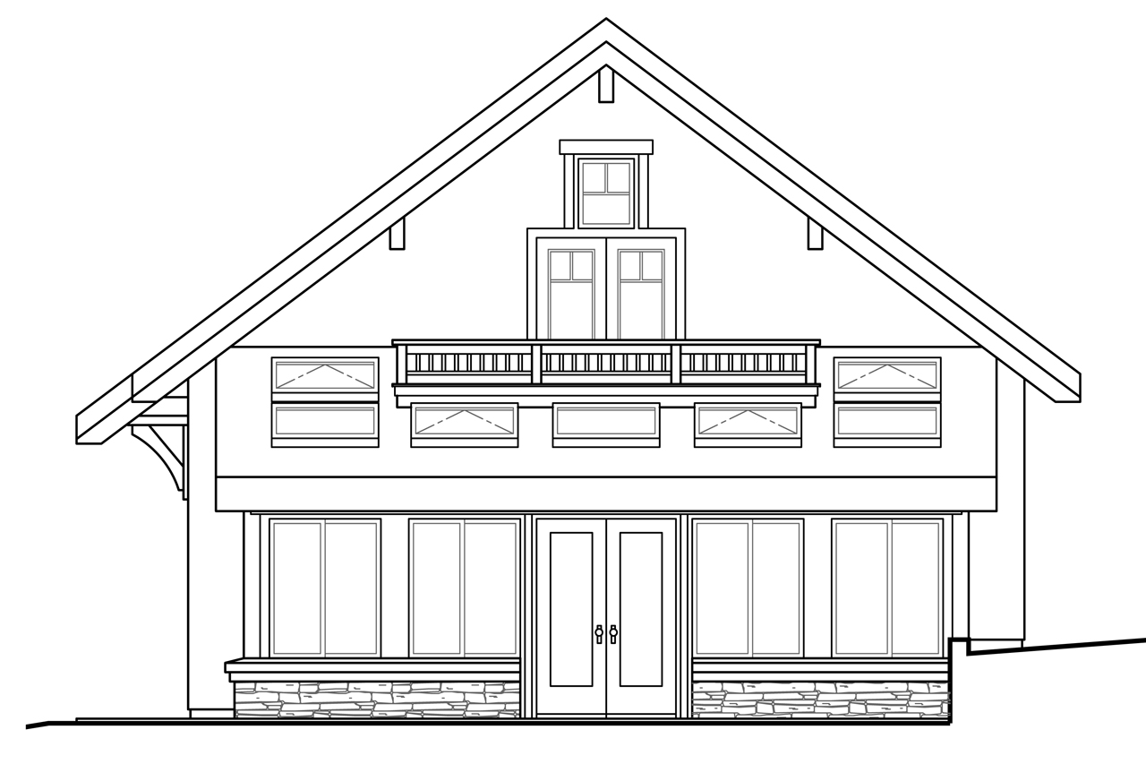 Home Plan Rear Elevation of this 0-Bedroom,1298 Sq Ft Plan -108-1780