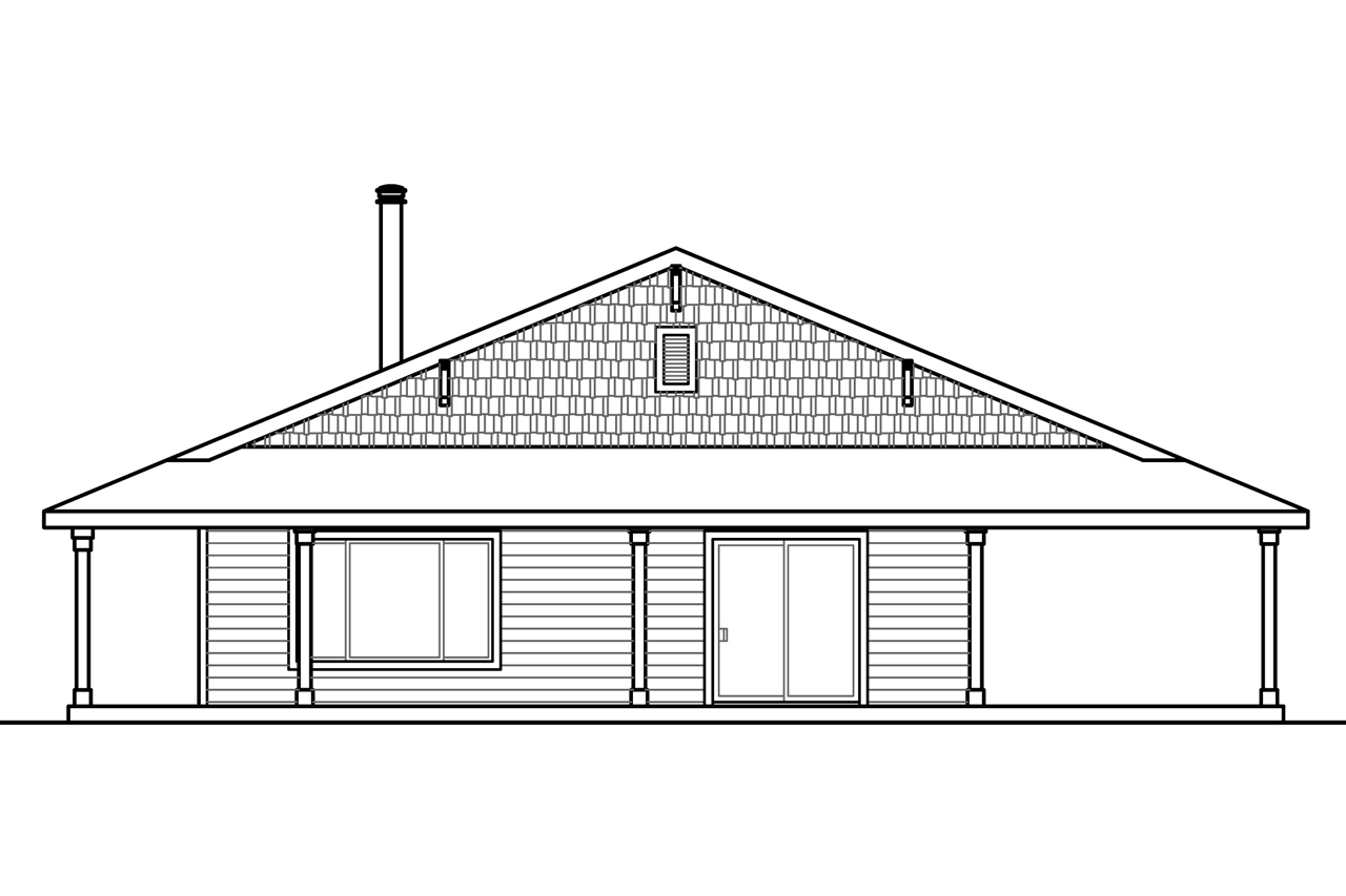 Home Plan Right Elevation of this 3-Bedroom,2176 Sq Ft Plan -108-1786