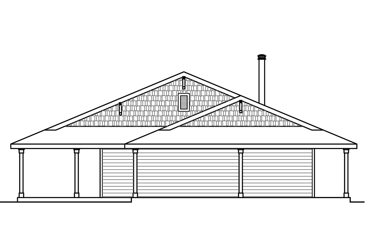 Home Plan Left Elevation of this 3-Bedroom,2176 Sq Ft Plan -108-1786