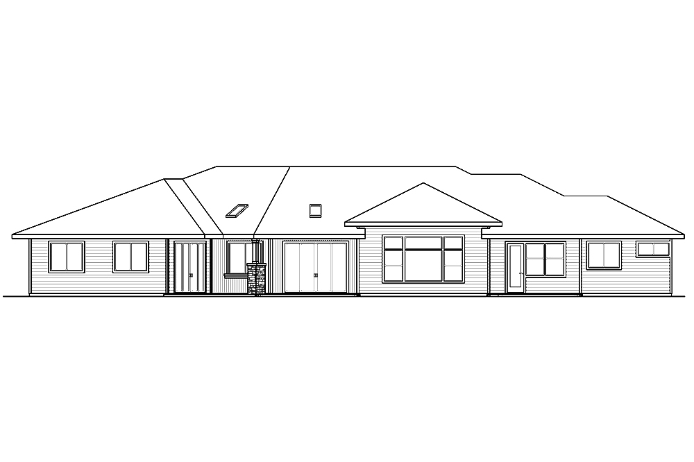 Home Plan Rear Elevation of this 3-Bedroom,3189 Sq Ft Plan -108-1796