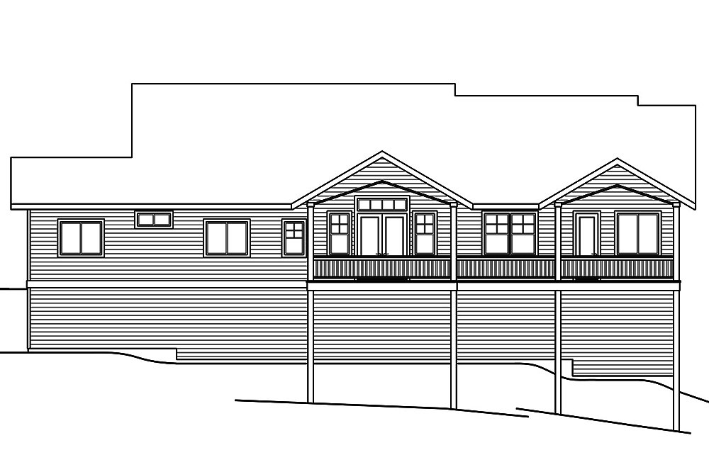 Home Plan Rear Elevation of this 3-Bedroom,2460 Sq Ft Plan -108-1798