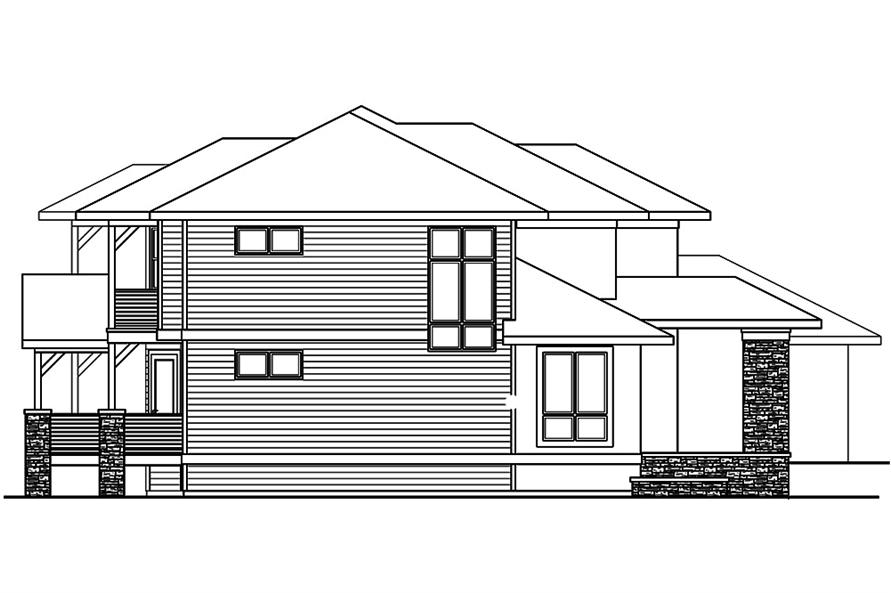 Home Plan Left Elevation of this 4-Bedroom,3317 Sq Ft Plan -108-1804