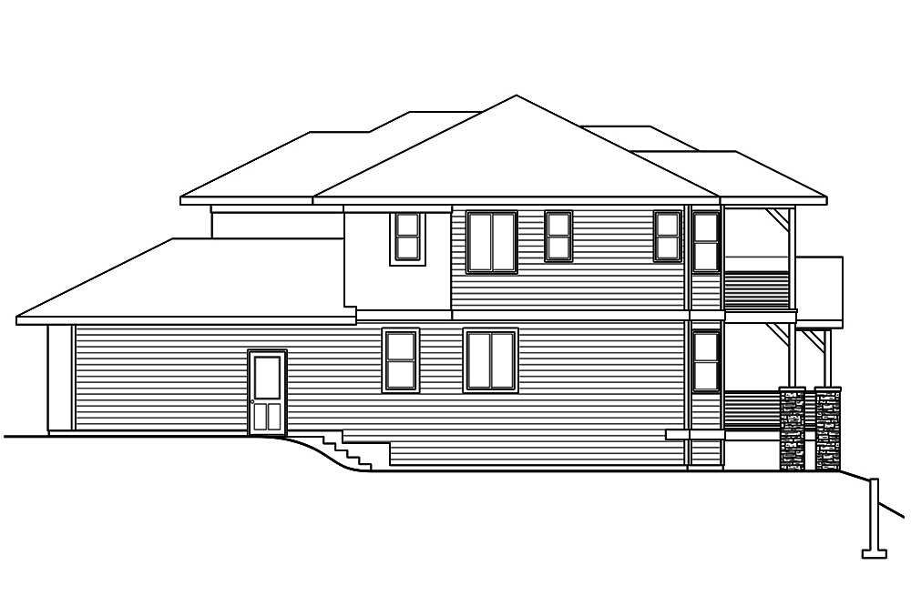 Home Plan Right Elevation of this 4-Bedroom,3317 Sq Ft Plan -108-1804