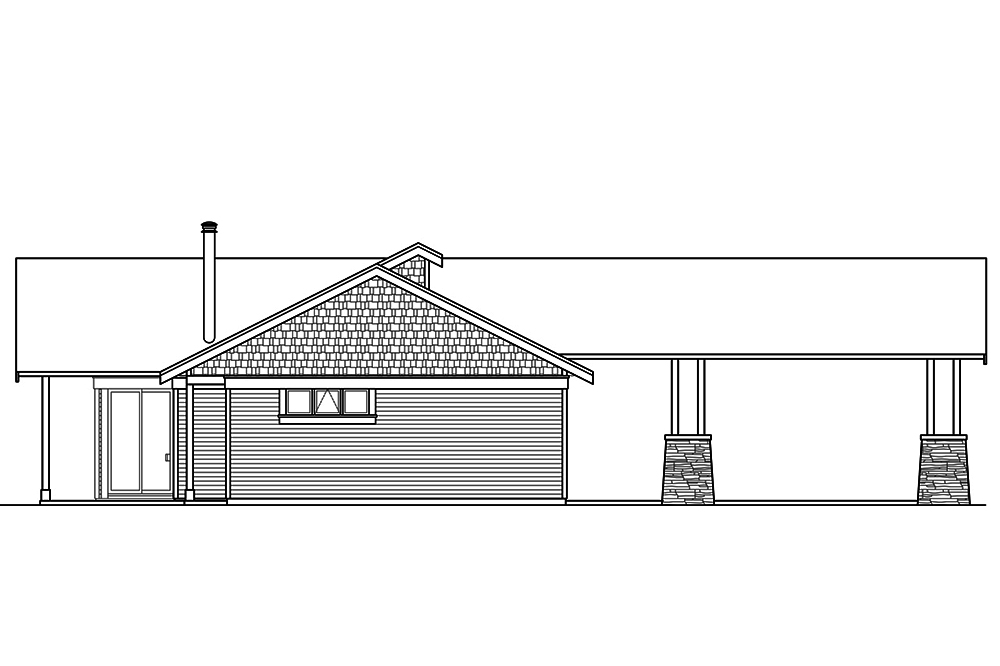 Home Plan Left Elevation of this 2-Bedroom,2127 Sq Ft Plan -108-1808