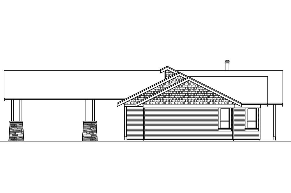 Home Plan Right Elevation of this 2-Bedroom,2127 Sq Ft Plan -108-1808