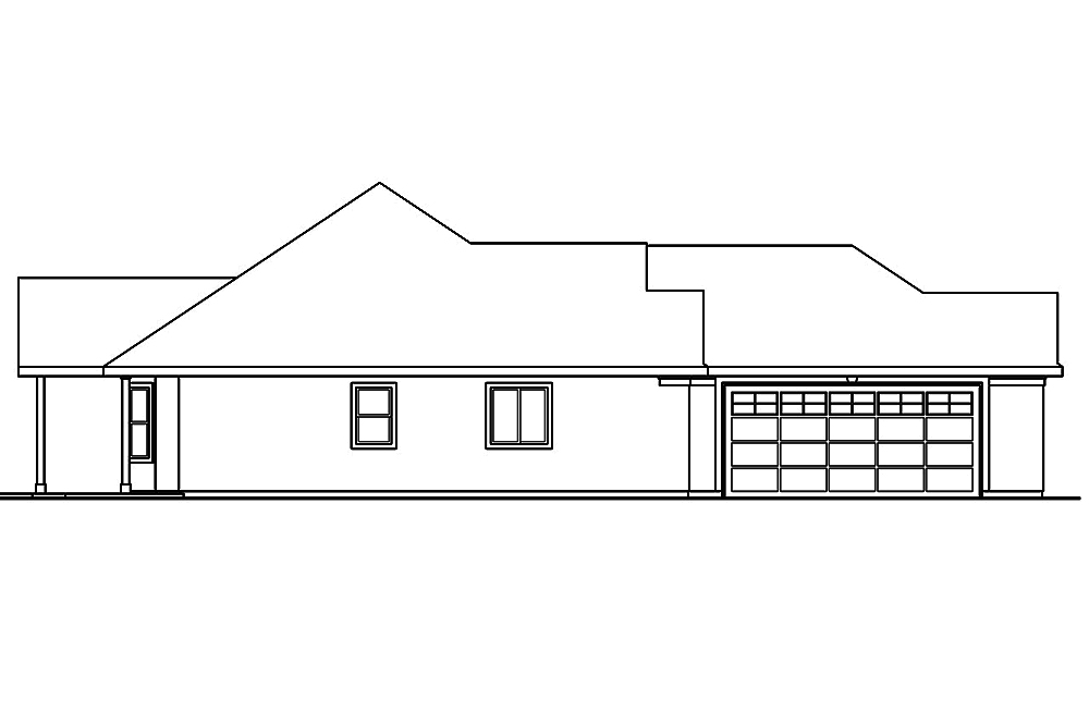 Home Plan Left Elevation of this 3-Bedroom,1839 Sq Ft Plan -108-1810