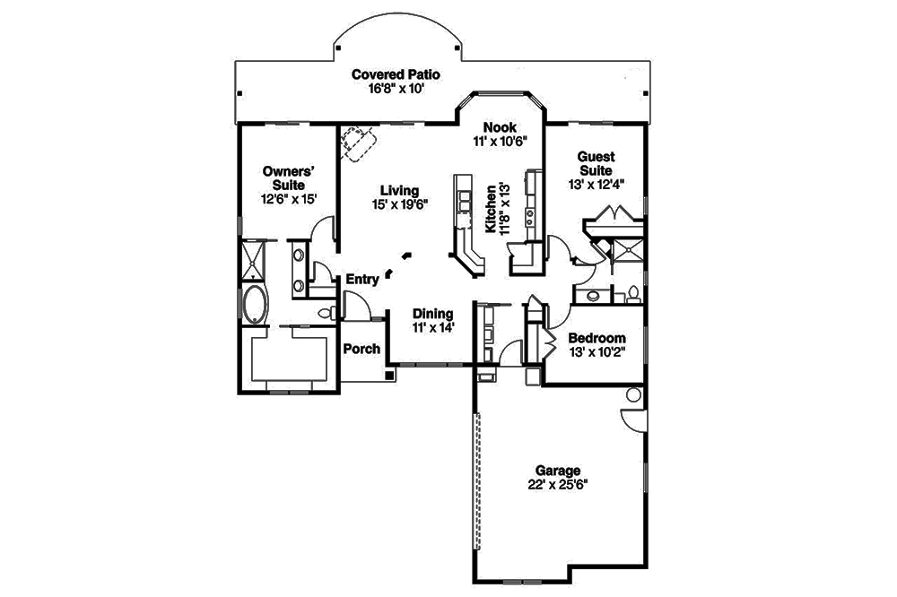 Floor Plan First Story of Mediterranean Plan #108-1810