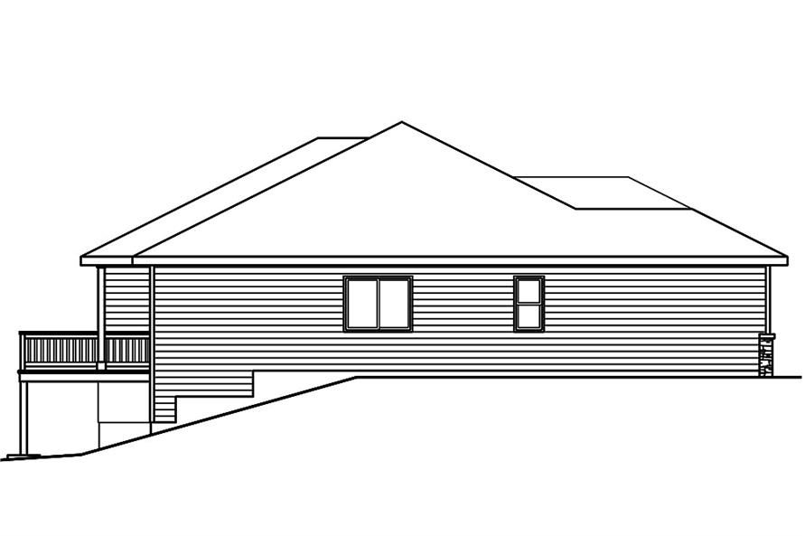 Home Plan Left Elevation of this 3-Bedroom,1497 Sq Ft Plan -108-1811
