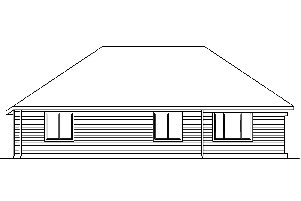 Home Plan Rear Elevation of this 3-Bedroom,1605 Sq Ft Plan -108-1816