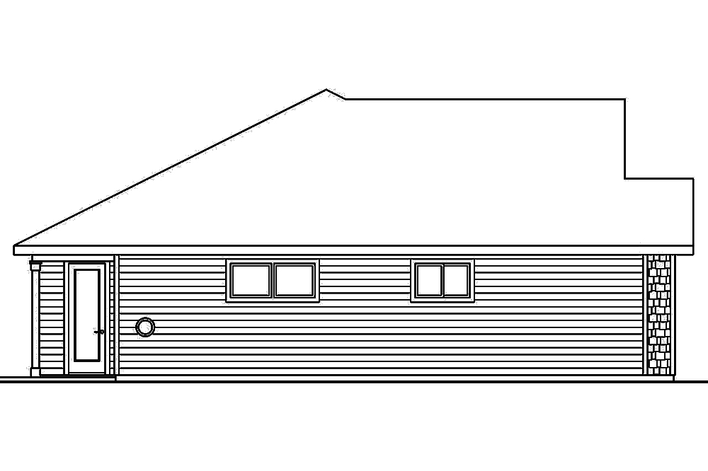 Home Plan Left Elevation of this 3-Bedroom,1605 Sq Ft Plan -108-1816