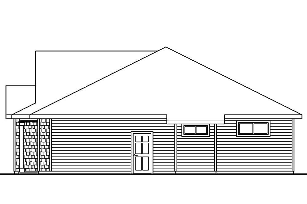Home Plan Right Elevation of this 3-Bedroom,1605 Sq Ft Plan -108-1816