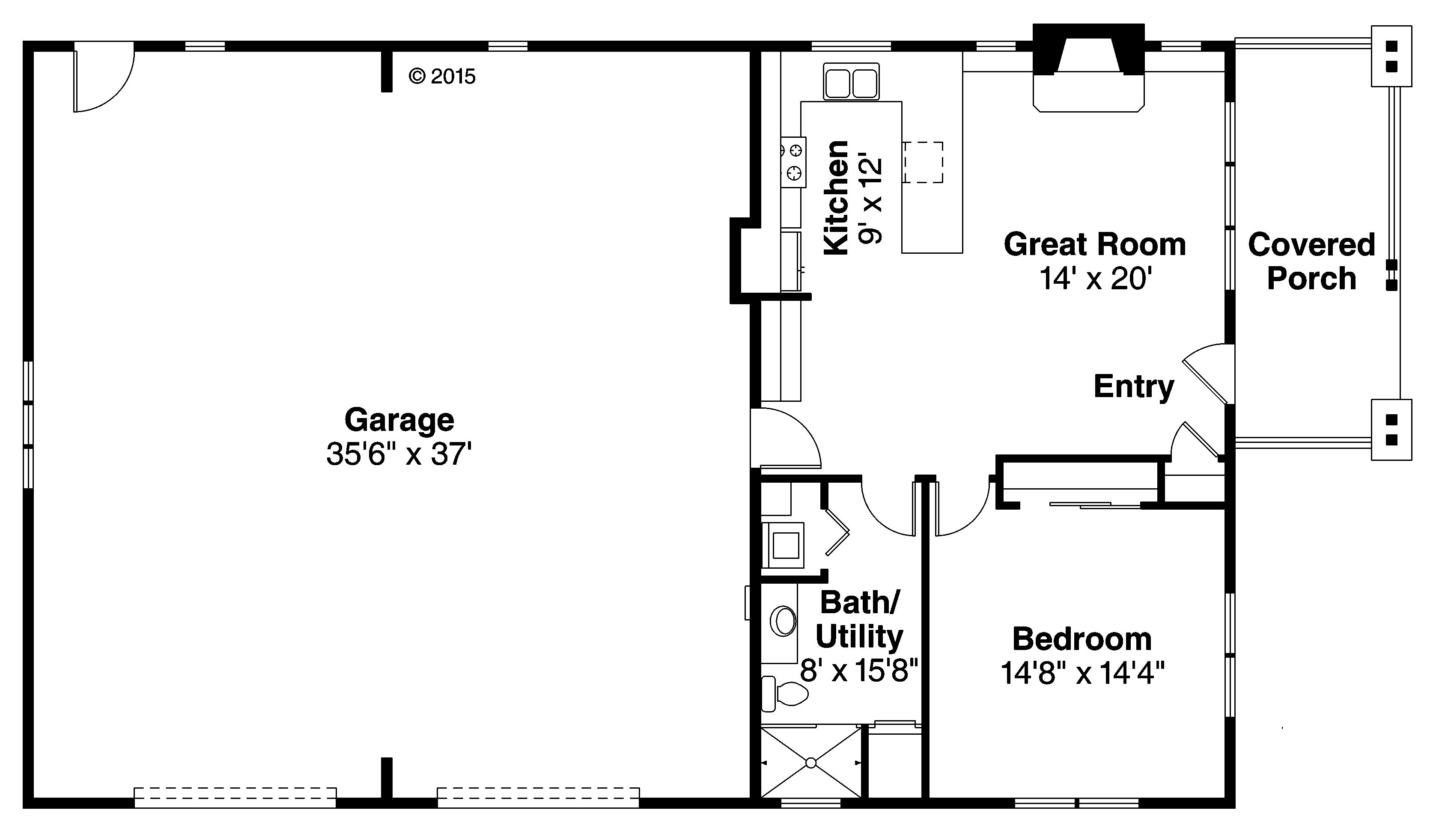 Floor Plan First Story of Garage w/Apartments Plan #108-1819