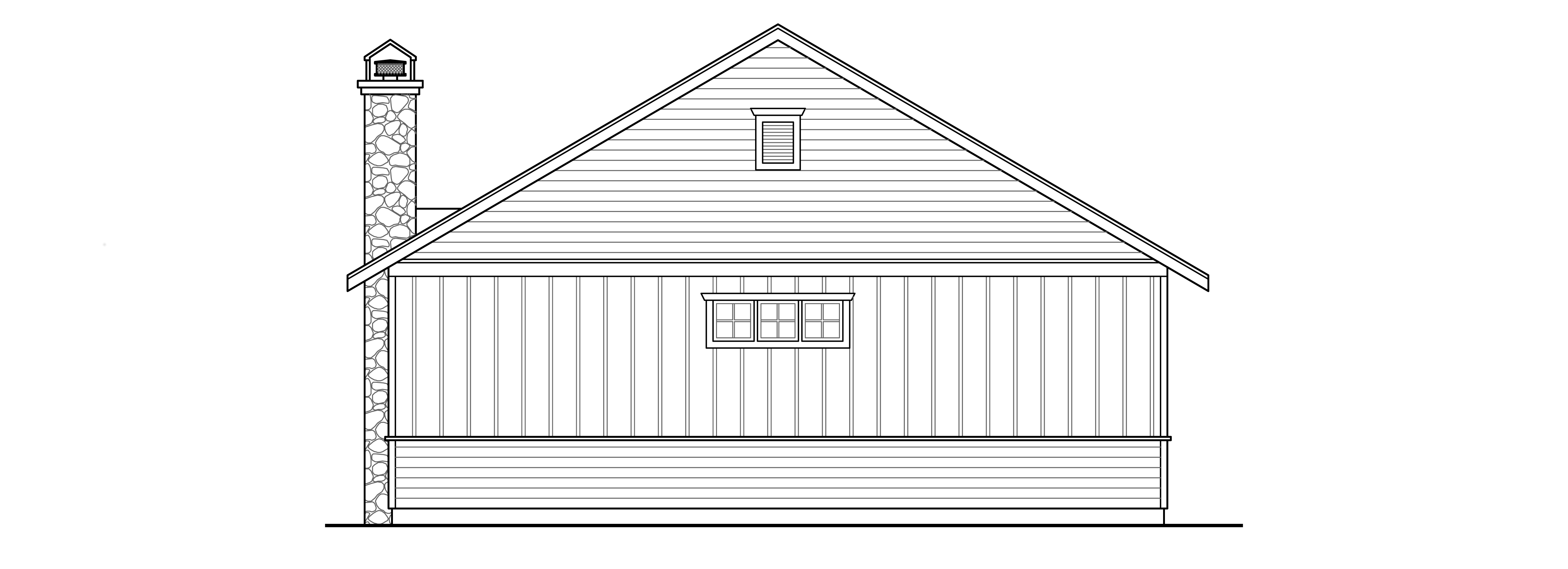Home Plan Rear Elevation of this 1-Bedroom,929 Sq Ft Plan -108-1819