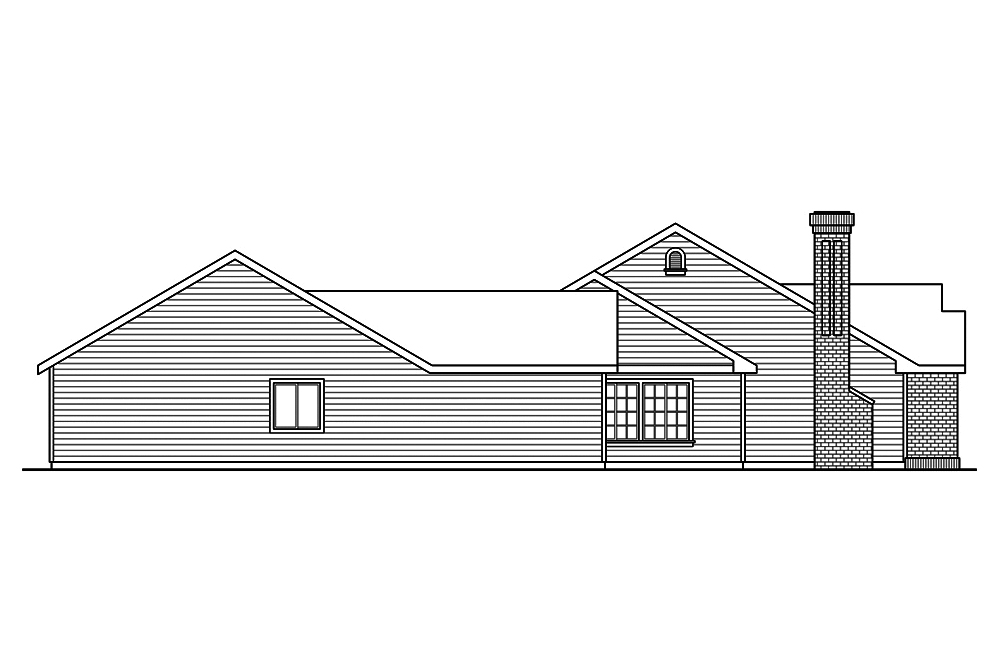 Home Plan Left Elevation of this 5-Bedroom,2536 Sq Ft Plan -108-1820