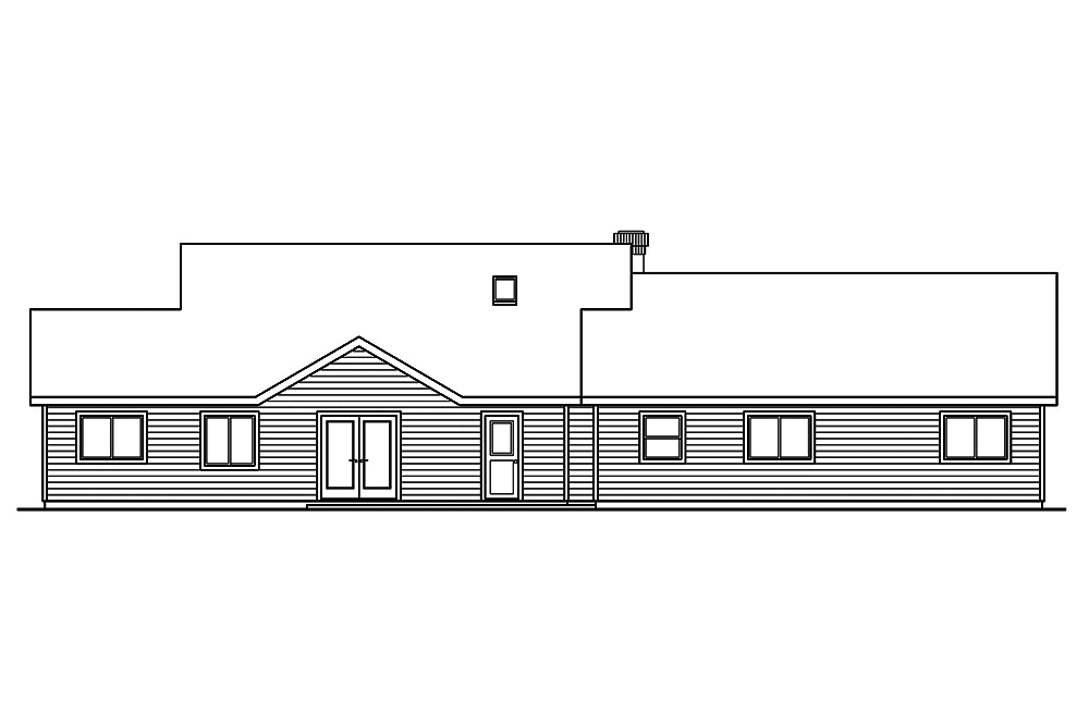 Home Plan Rear Elevation of this 5-Bedroom,2536 Sq Ft Plan -108-1820