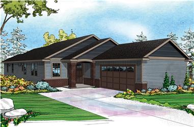 3-Bedroom, 2192 Sq Ft Ranch House Plan - 108-1822 - Front Exterior