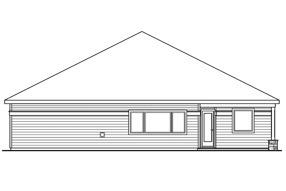 Home Plan Rear Elevation of this 3-Bedroom,2009 Sq Ft Plan -108-1823