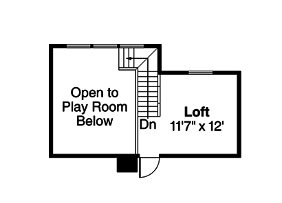 Floor Plan Second Story of Craftsman Plan #108-1825