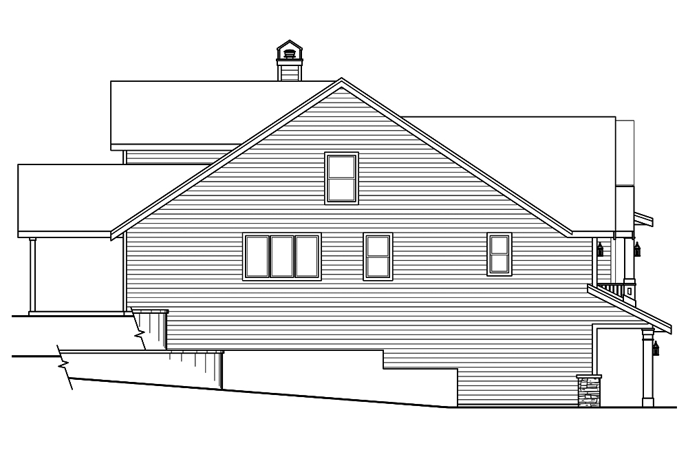 Home Plan Left Elevation of this 2-Bedroom,2595 Sq Ft Plan -108-1825