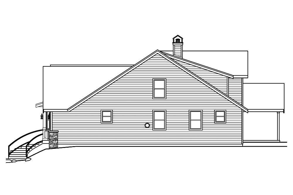 Home Plan Right Elevation of this 2-Bedroom,2595 Sq Ft Plan -108-1825