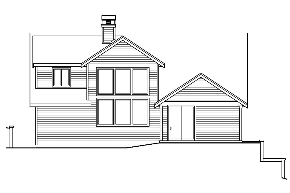 Home Plan Rear Elevation of this 2-Bedroom,2595 Sq Ft Plan -108-1825