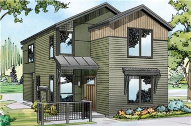 3-Bedroom, 1869 Sq Ft Contemporary House Plan - 108-1827 - Front Exterior