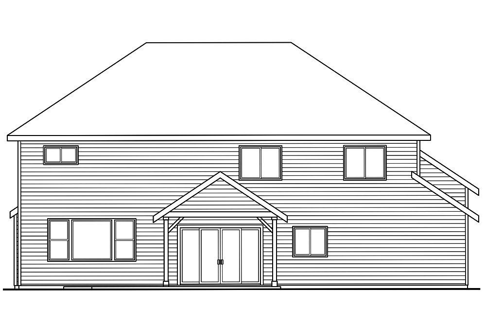 Home Plan Rear Elevation of this 3-Bedroom,2689 Sq Ft Plan -108-1828