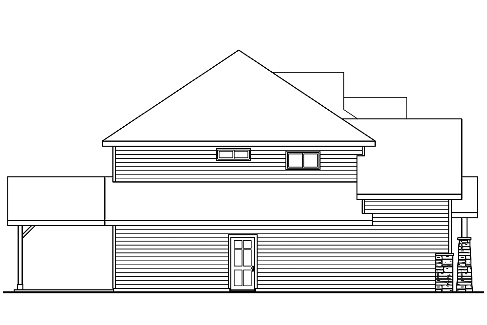 Home Plan Left Elevation of this 3-Bedroom,2689 Sq Ft Plan -108-1828
