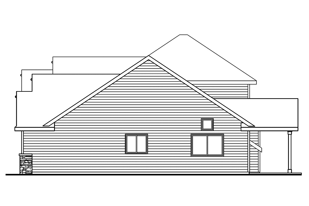 Home Plan Right Elevation of this 3-Bedroom,2236 Sq Ft Plan -108-1829