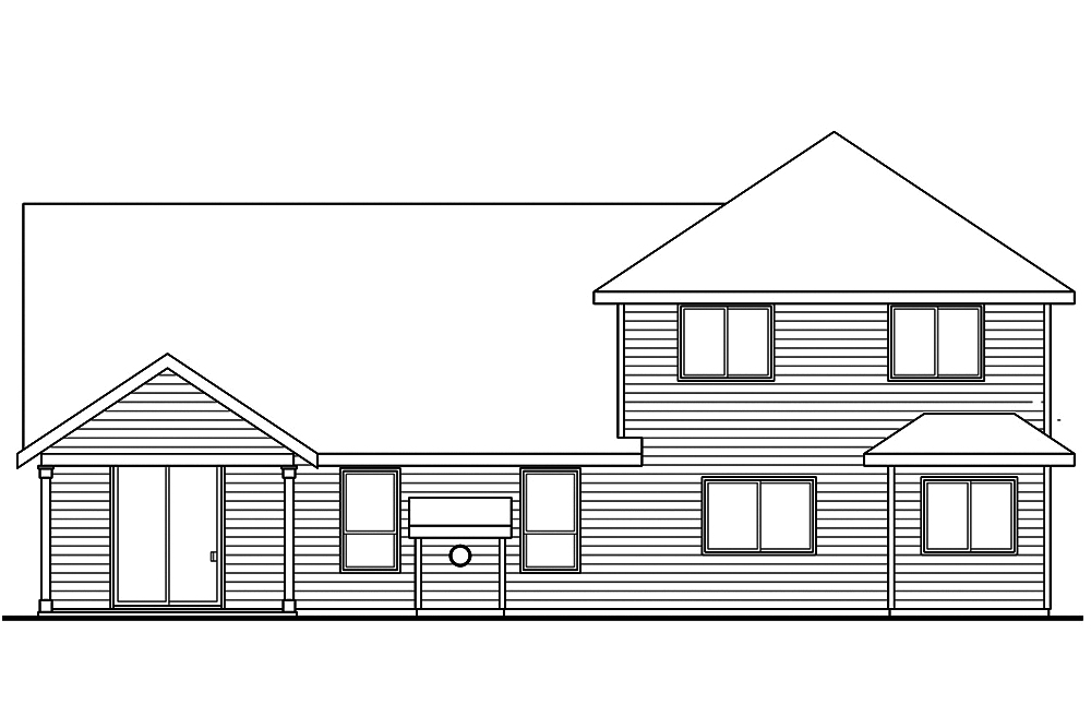 Home Plan Rear Elevation of this 3-Bedroom,2236 Sq Ft Plan -108-1829