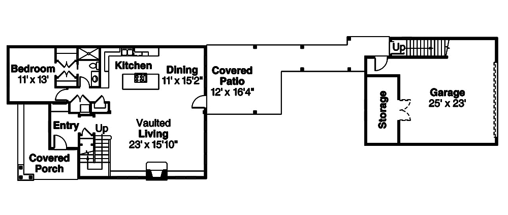 Floor Plan First Story of Country Plan #108-1833