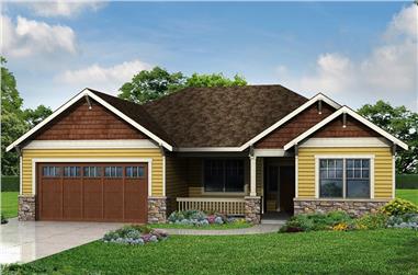 3-Bedroom, 1820 Sq Ft Cottage House Plan - 108-1835 - Front Exterior