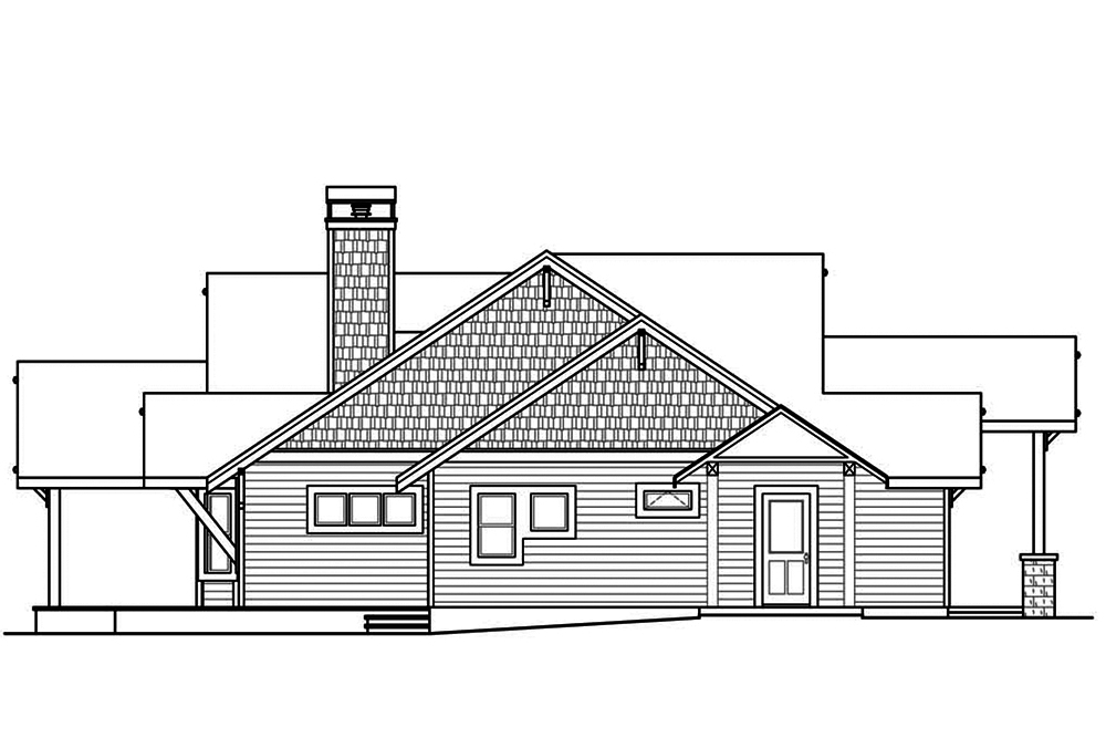 Home Plan Left Elevation of this 2-Bedroom,2443 Sq Ft Plan -108-1837