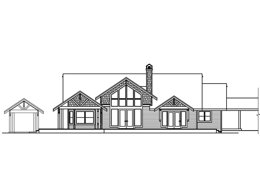 Home Plan Rear Elevation of this 2-Bedroom,2443 Sq Ft Plan -108-1837