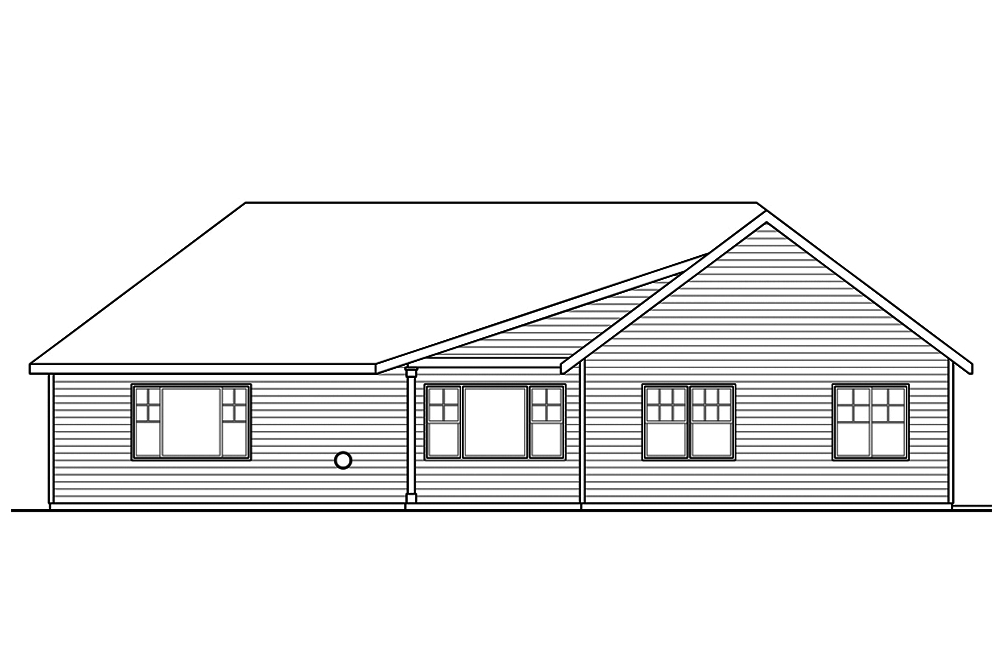 Home Plan Rear Elevation of this 3-Bedroom,2102 Sq Ft Plan -108-1839