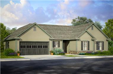 3-Bedroom, 2102 Sq Ft Traditional Home Plan - 108-1839 - Main Exterior