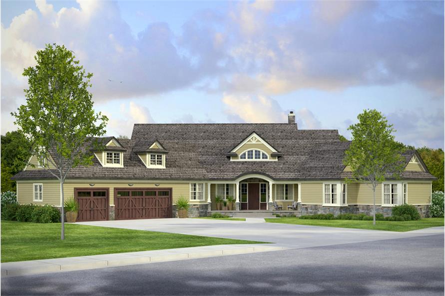 Front elevation of Country home (ThePlanCollection: House Plan #108-1843)